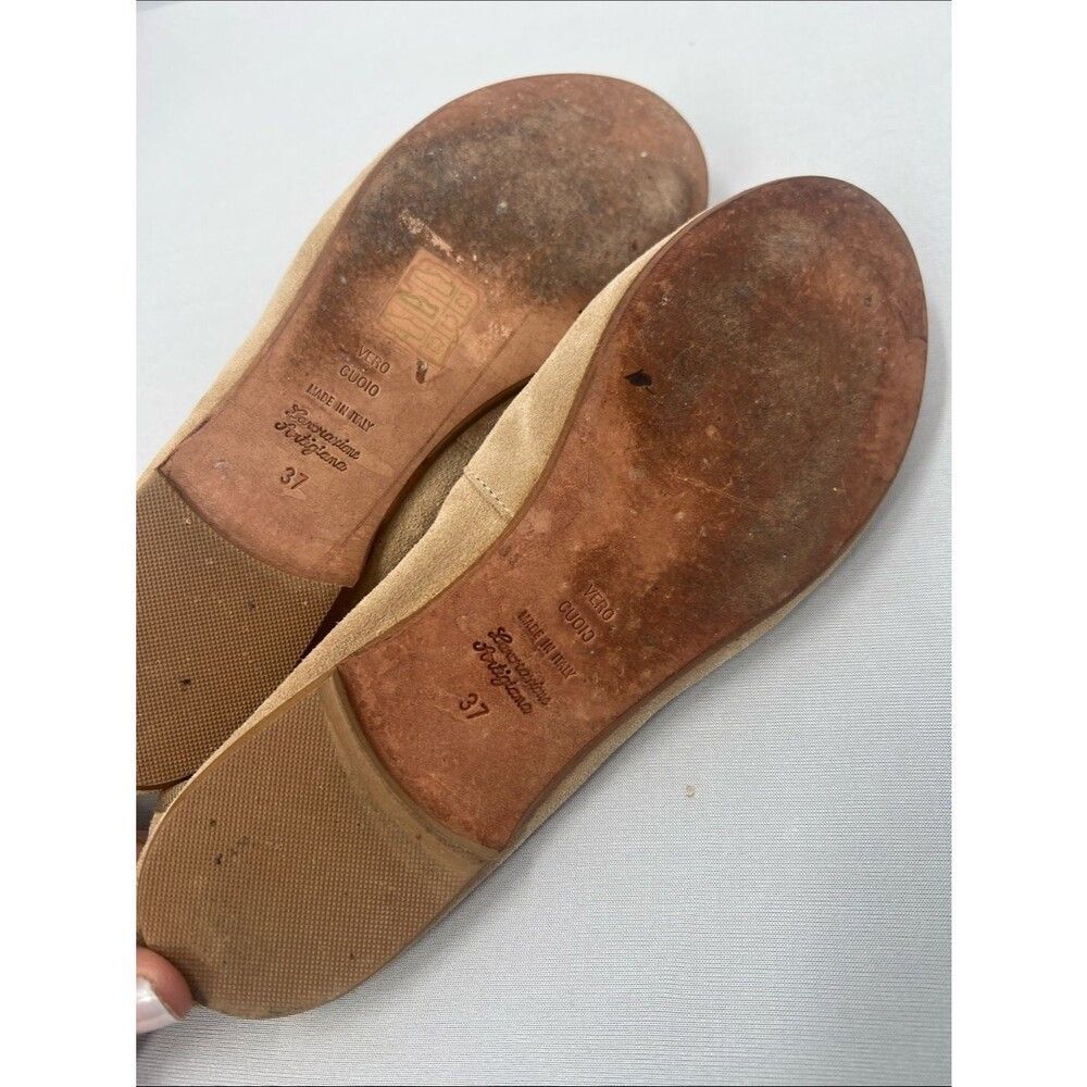 Barneys New York Taupe Suede Embellished Ballet Flats - Picture 5 of 6